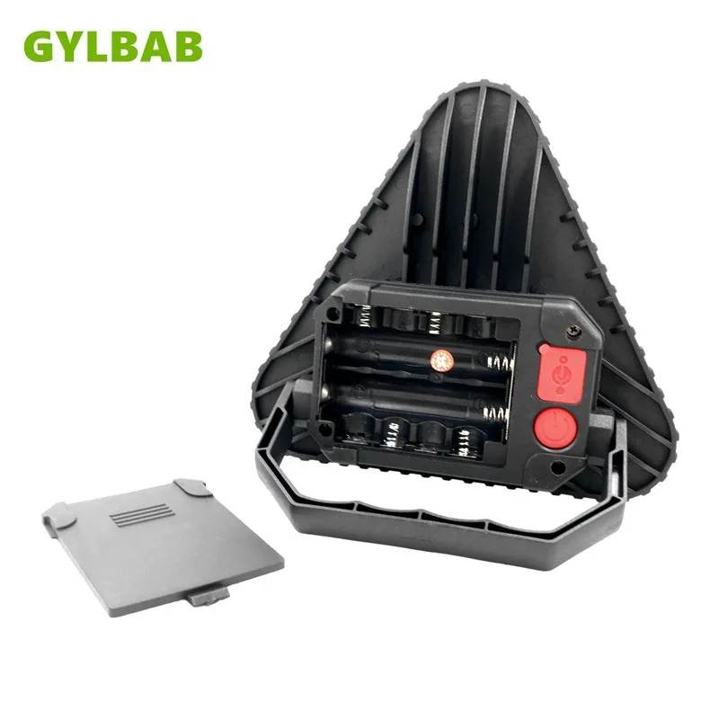 Gylbabb 30 Вт треугольный светодиод AA 18650 на батарейках, портативный аварийный перезаряжаемый светильник для работы, мощный фонарь для вождения автомобиля, мигающий