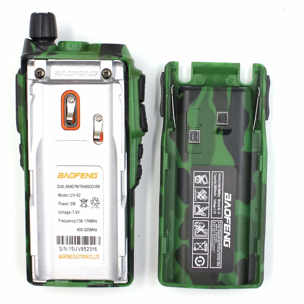 Портативная двухсторонняя рация Baofeng UV 82 Camo Walkie Talkie Двухдиапазонная PTT VHF UHF Ham