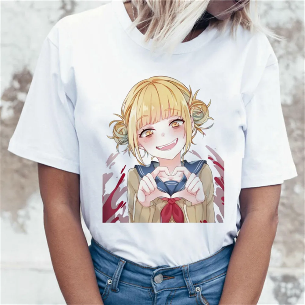Футболка Ahegao с мультяшным рисунком Женская Harajuku Academia аниме забавная принтом
