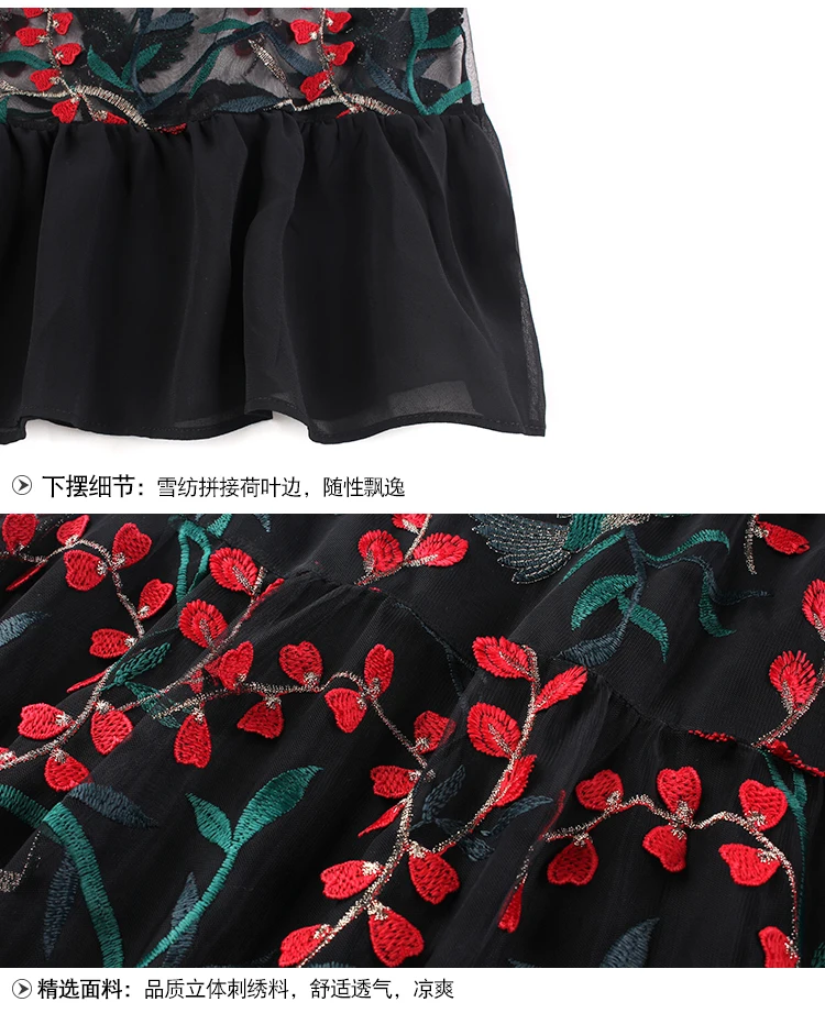 

Summer women Floral dress petal sleeves ruffled collar embroidery cute elegant midi dress Vacation casual vestidos plus size 4XL