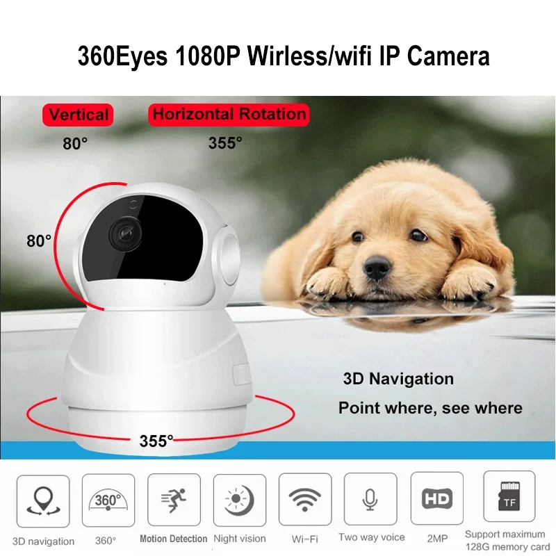 Беспроводная IP камера с датчиком движения 1080P Wi Fi|Камеры видеонаблюдения| |