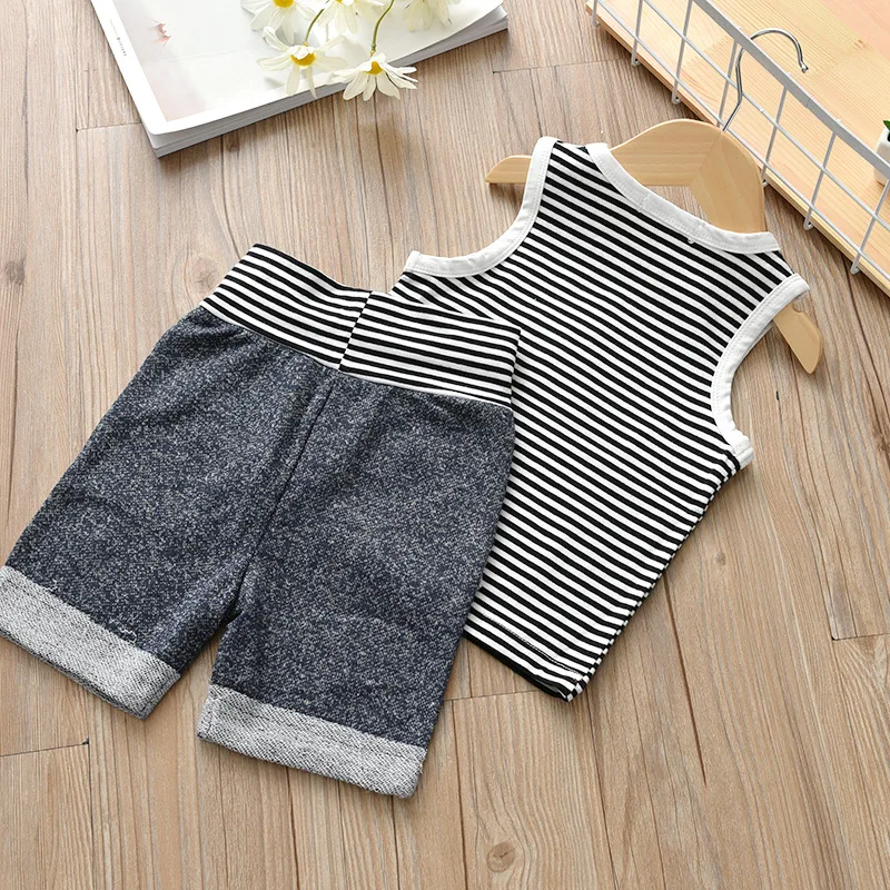 Summer baby boy clothes Newborn Infant Baby Boy Stripe T shirt Tops Shorts Pants Outfit Clothes Set roupas infantis menino 6-24M | Детская