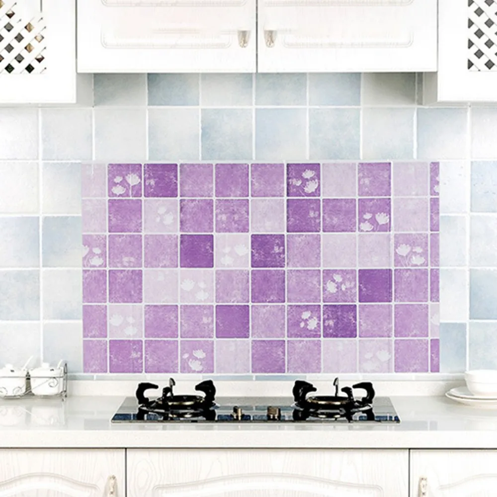 Waterproof Aluminum Foil Oil Stickers High Temperature Resistant Ceramic Tile Adhesive Kitchen Wallpaper Lampblack Protecting |