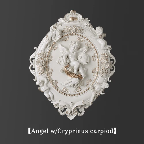 Angel with Cryprinus Полимерное украшение для дома аксессуары Статуя Ангела домашний Декор стены скандинавский орнамент украшения ремесла Настенный декор - Цвет: Angel with Cryprinus