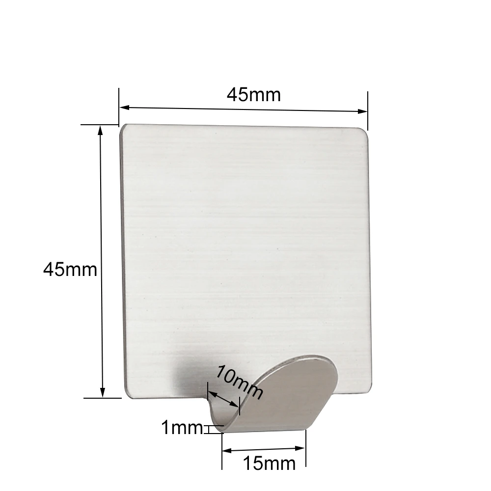 4 шт. SUS403 крючок для халатов из нержавеющей стали, 3 м самоклеющиеся наклейки на стену, одежду, пальто, липкие вешалки для ключей, крючки, комплекты для хранения