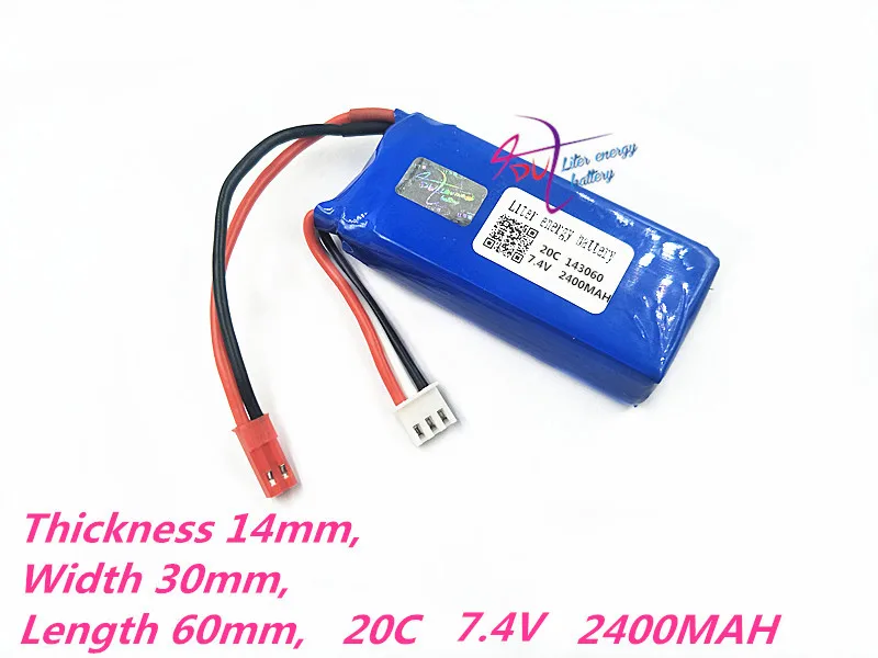 

143060 7.4V 20C 2400mAh Lipo Battery V262 V333 V353B V666 Q212 RC Quadcopter Toys 2S Lipo Battery 723060*2