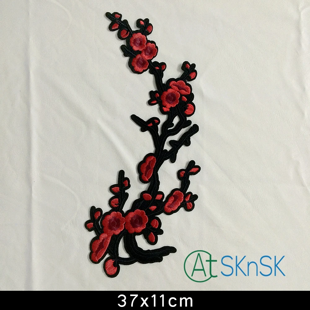 2 шт./лот цветок сливы вышитые нашивки для одежды блузки шифоновое платье Декор