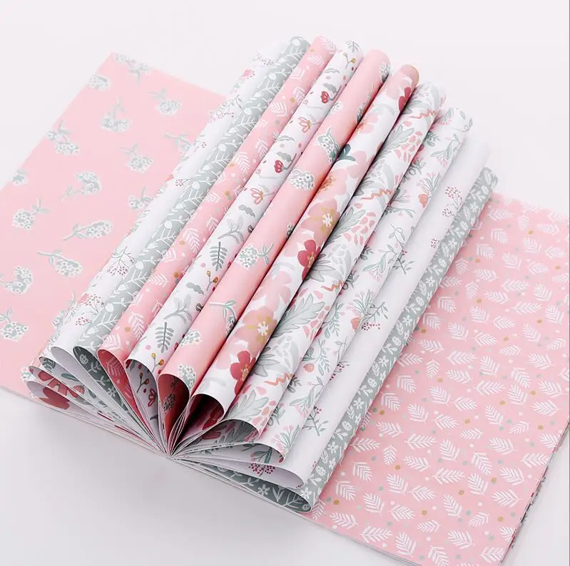 Flower 24 Sheet Lbsisi жизнь 16/24 листа/уп наклейки для ногтей с много частот в горошек ленты цветок подарочная упаковка Бумага упаковка для книг Бумага пыли анти-старый Свадебная Упаковка - Цвет: Flower 24 Sheet