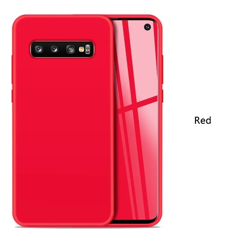 Red Роскошный чехол для samsung Galaxy S10, ударопрочный силиконовый бампер для Galaxy S10 Plus, S8, S9 Plus, A6, A7, A8, J8, Note 9, A50, чехол - Цвет: Red