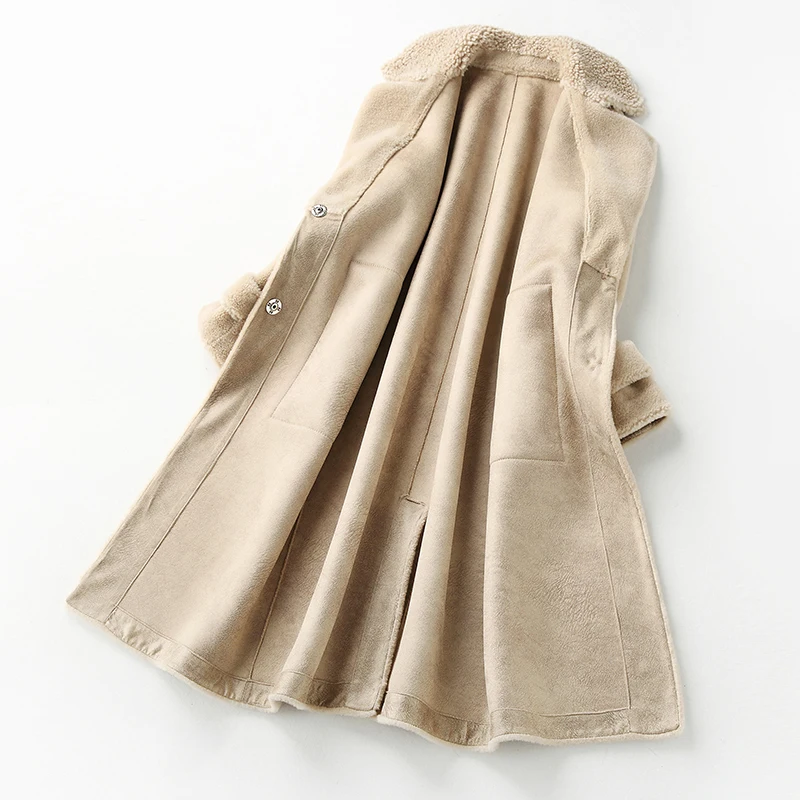 2018 Новая женская зимняя теплая короткая овечья меховая одежда пальто мода модный