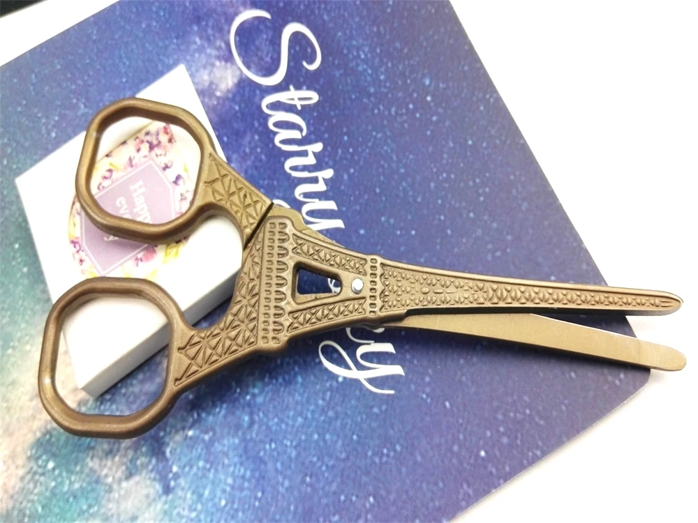 1 piece Creative Retro Titanium Sewing Scissors Vintage Craft Cute Stationery DIY Supplies 13.9x5.3cm | Канцтовары для офиса и