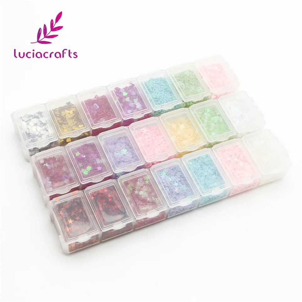 Lucia crafts 1 кор./лот 3-5 мм в диаметре, различные Цвет Стиль ПВХ хлопья блестки для нейл-арта, DIY аксессуары для одежды D0908