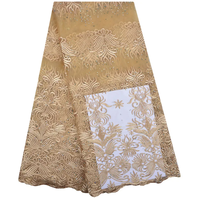 Высококачественная нигерийская французская Тюлевая кружевная ткань белого