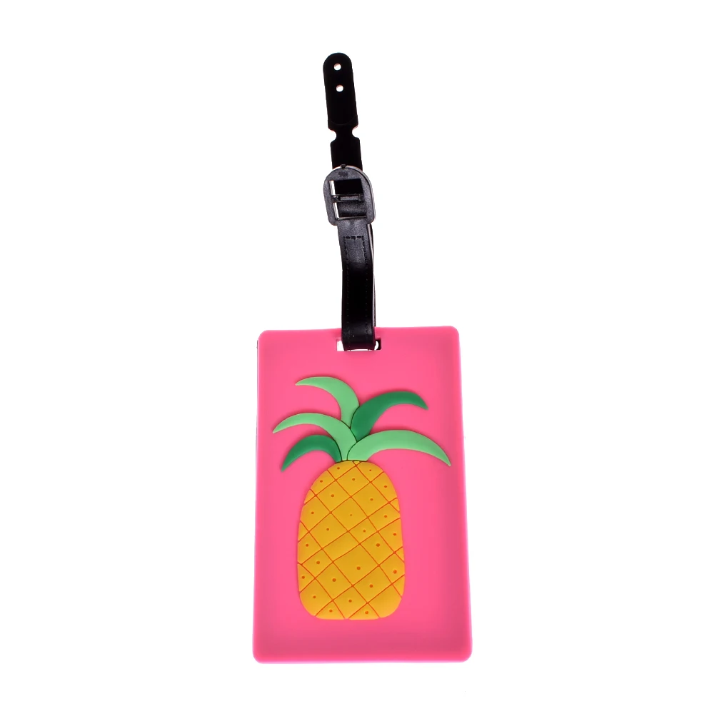 Pineapple Креативная багажная бирка с изображением животных из мультфильма силикагель чемодан ID Addres держатель переносная бирка аксессуары для путешествий багажная посадочная бирка - Цвет: Pineapple