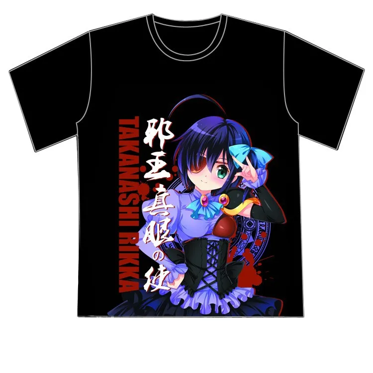 

Japanese Anime T shirt Tops Cyuunibyou Demo Koigashitai Takanashi Rikka Summer style Women T-Shirt Men Casual Short Sleeve shirt