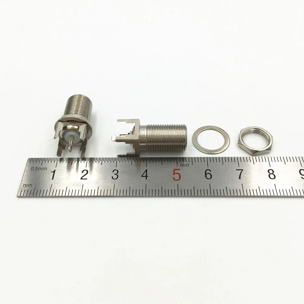 100Pcs Brass F Thru Hole Female Jack to 4 Legged PCB Mount Solder Post Straight RF Coaxial Adapter Connector | Обустройство дома