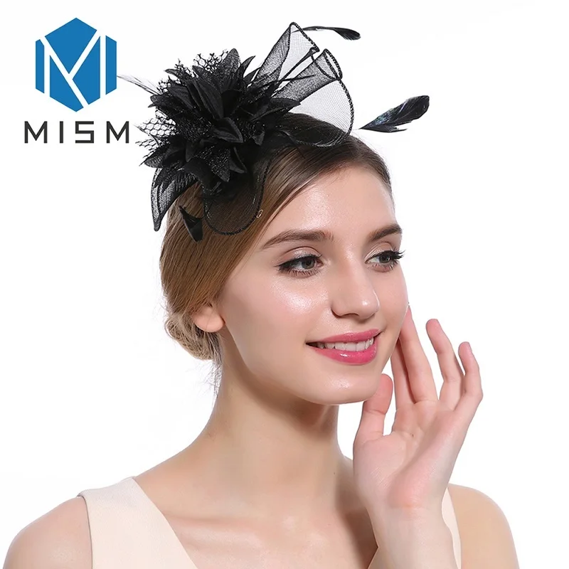 М мизм Классические Элегантные женские перьевые заколки для волос, вечерние головные уборы, заколки для волос, головные уборы, обруч для волос, аксессуары для волос, головной убор - Цвет: Black Hair Clips