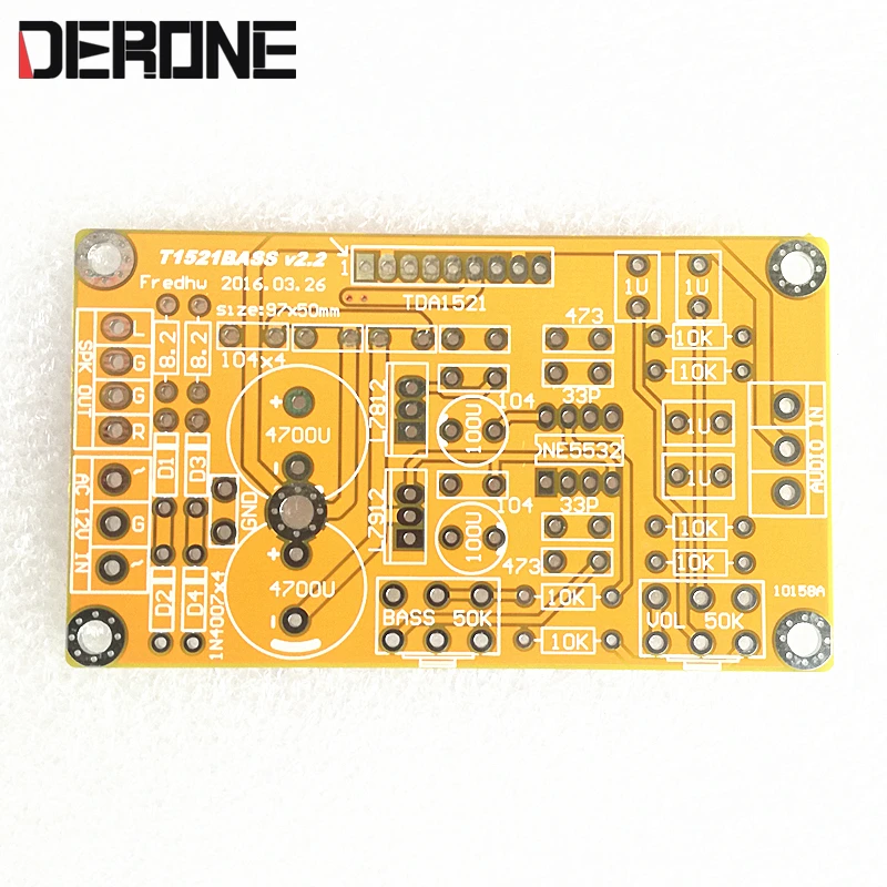 

1piece 15W*2 TDA1521 power amplifier PCB preamplifier Rectification filter Combined PCB (No components)