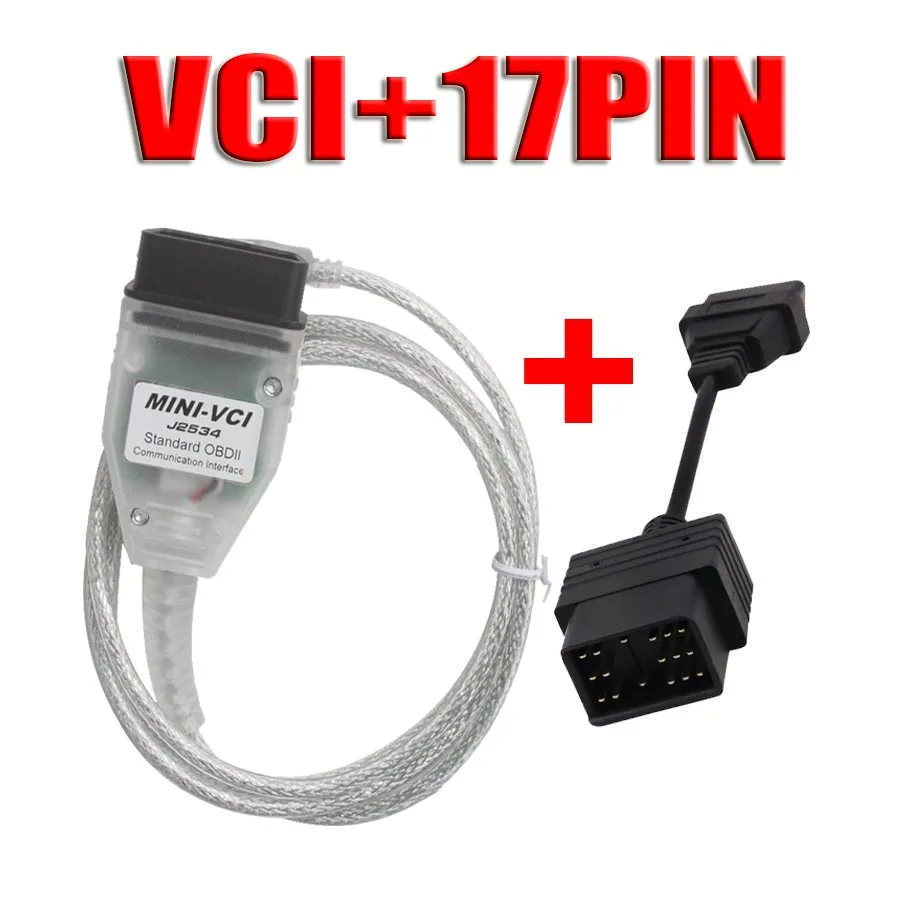 vci and 22pin Последние V13.00.022 мини VCI Интерфейс для TOYOTA Lexus ТИС Techstream MINI-VCI FT232RL GTS ОТК J2534 OBD2 диагностический кабель - Цвет: vci and 22pin