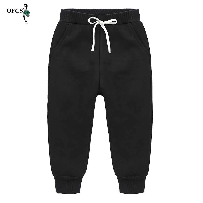 

Winter Warm Velvet Pants For 2-12 Yeas Babies Boys Girls Casual Sport Pants Jogging Enfant Waist Kids Children Add wool Trousers