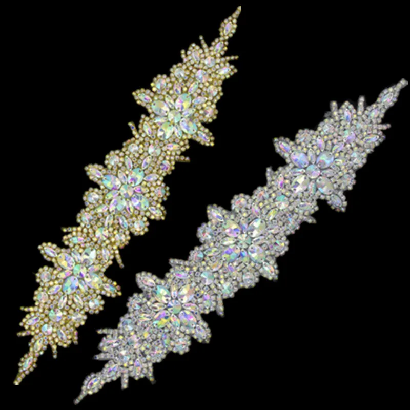 1 шт. стразы с цветами и кристаллами аппликации для свадебного платья ленты волос