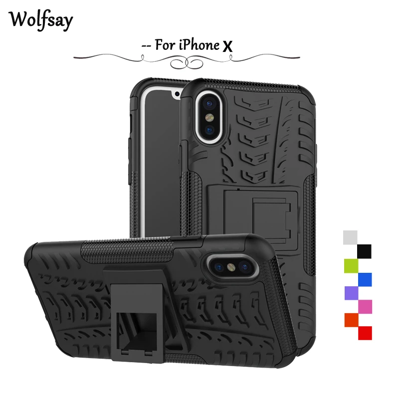 Чехол Wolfsay для iPhone X жесткое воздействие армированный резиновый противоударный
