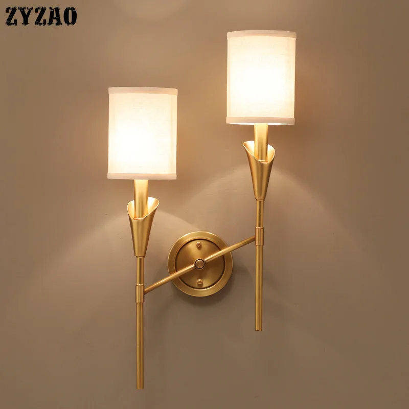 

American Modern Simple Designer Wall Lamp Aisle Corridor Bedroom Wall Light Living Room Home Deco Bathroom Light Fabric Wandlamp