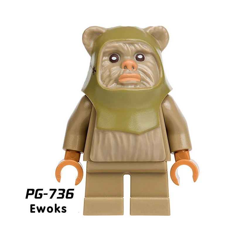 PG-736 Мужская футболка Star Wars Chewbacca кирпичи starwars Luke Leia Han Solo Анакин Дарт Вейдер йода Джар строительные блочные Фигурки игрушки - Цвет: PG-736