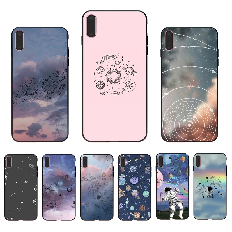 

IMIDO Cute planet spaceship hand drawn Cover Funda Coque For Iphone 6 6S 6PLUS 6SPLUS 7 8 7PLUS 8PLUS X XS XR XSMAX 5 5S SE