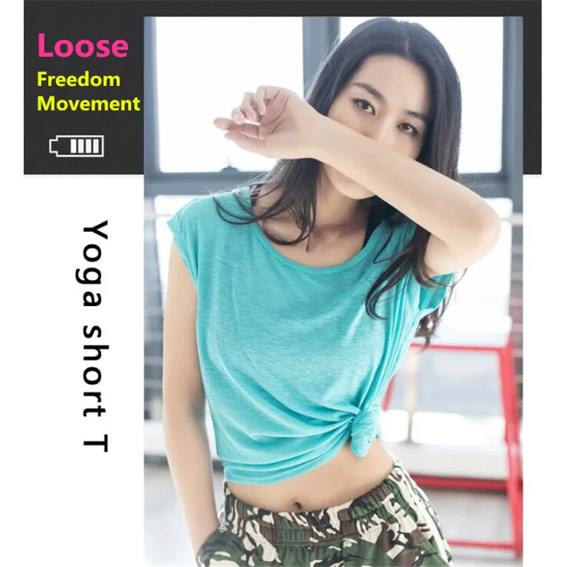 

100pcs Women&Girl Sport Loose GYM Fitness Running T-Shirt Quick-dry Wicking Elastic Ultra-thin Undershirt YOGA Short Sleeve Tops