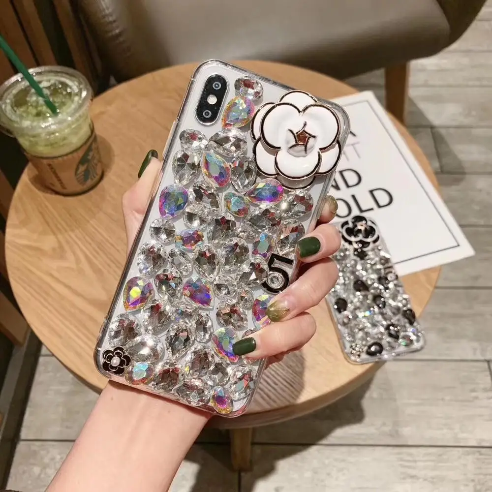 Чехол XINGDUO с блестящими цветами и стразами для Huawei Nova 3 3I 4 прозрачный чехол из ТПУ