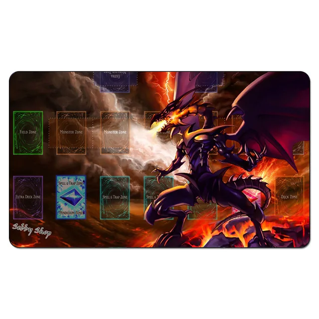 35x60 см резиновый красный глаз черный металлический Дракон Yugioh игровой коврик