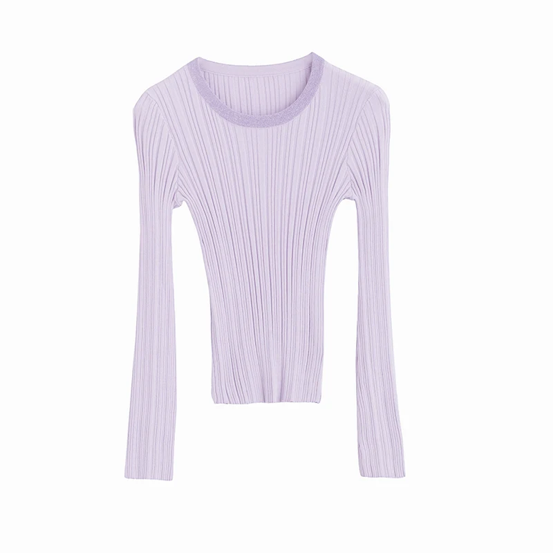 INMAN Spring Autumn Round Collar Stripped Fitness Women Long Sleeve Knit Sweater Tops | Женская одежда