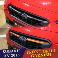 chromium styling front grille grill cover trim molding for subaru xv gt3 gt7 2017 2018 abs