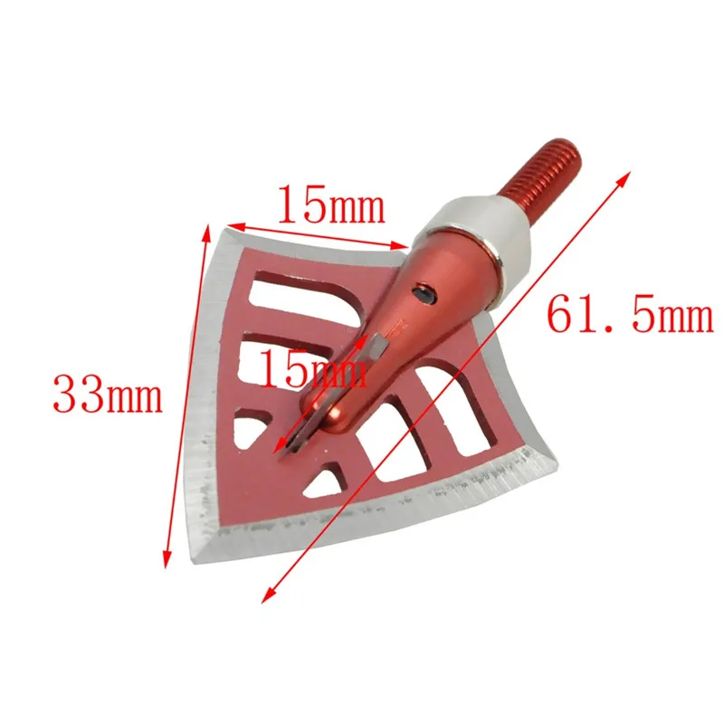 

125 Grain Red Archery Arrow Broadheads 4 Blade Arrow Point Archery Arrowheads For Compound Bow Crossbow Recurve Bow