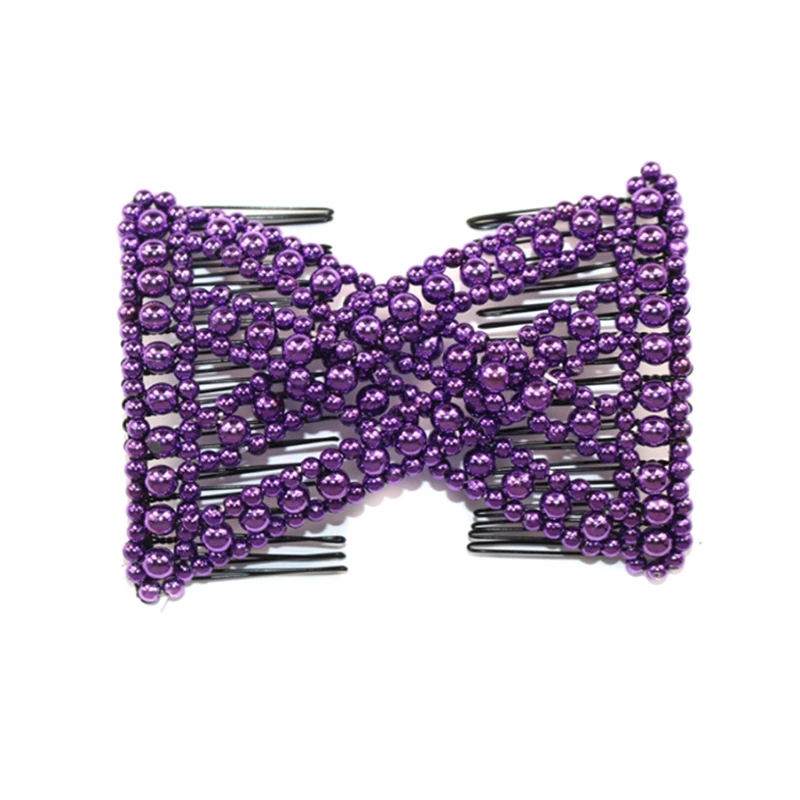 

Women Clips Hairstyle Magic Hair Comb EZ Beaded Double Stretchy Delicate Elastic Hair Comb