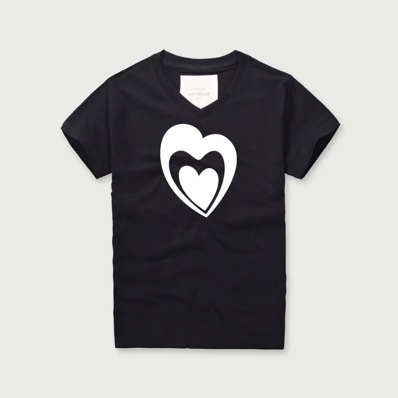 Два сердца узор футболка для мальчиков оригинальный бренд Tide футболки День