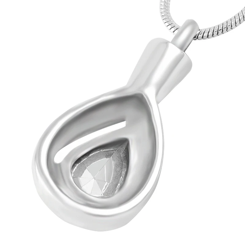 IJD9441 инкрустация фиолетовый/синий циркон Teardrop Кремации Ювелирных Изделий урна кулон для Для женщин Keepsake Мемориал Цепочки и ожерелья держат пепла-SS