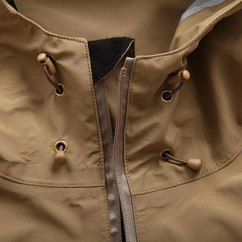 

Men Army Tactical Waterproof Hard Shell Military Jacket Breathable Hooded Tactical Jacket Thin Windbreaker Coat