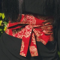 japanese style and style gorgeous wild mottled tenghua zhao red fashion waist belt