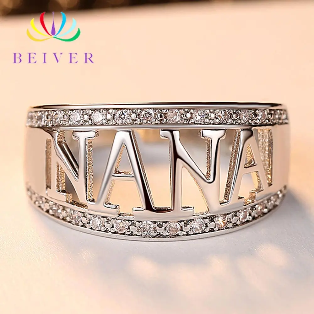 Женские кольца с кубическим цирконием Beiver вечерние из белого золота