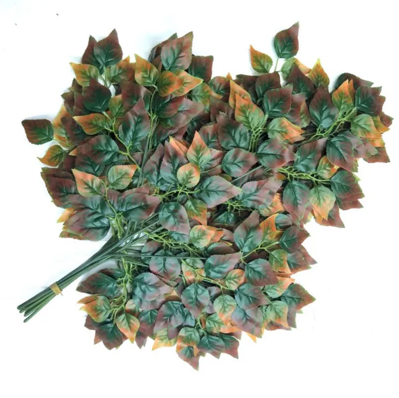 Искусственные стебли листьев березы искусственное зеленое растение ветка для