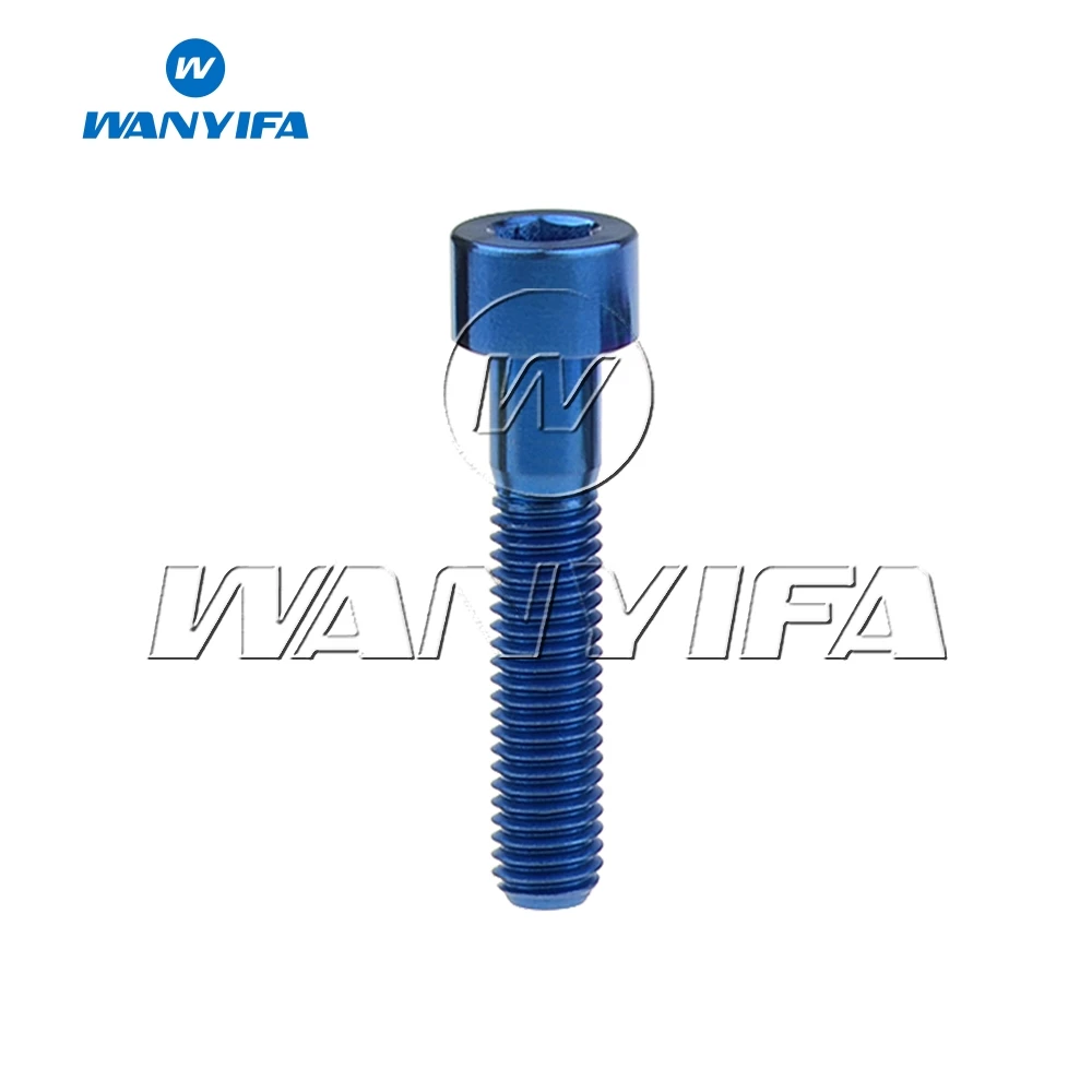 Синий Титановый "Wanyifa" болты M8x 15 20 25 30 35, 40 45 50 60 70 мм шестигранный ключ с внутренним шестигранником винт для уход за кожей лица маска Велосипедный спорт мотоцикл автомобиль Ti Винт - Цвет: Синий