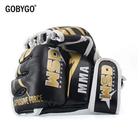 gobygo half finger mma gloves for men pu kicki boxing karate muay thai guantes de boxeo free fight sanda training equipment