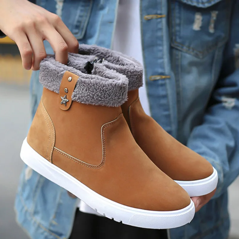 

Men Winter Shoes 2019 Cotton Boots Men Warm Shoes Trend Snow Boots High To Help Male Boots Winter Men Leather Winter Shoes NO261