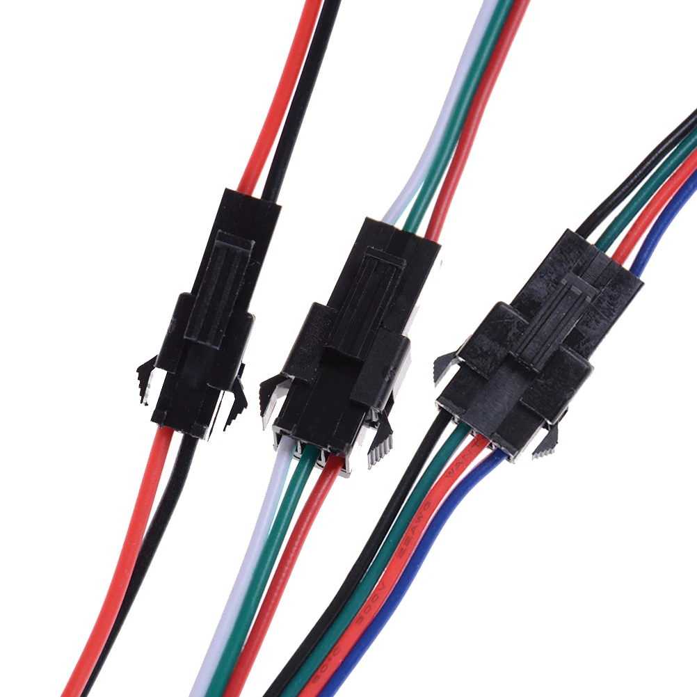 10 пар 2/3/4 Pin Штекерный и гнездовой разъем провода для 5050/3528 RGB светодиодной ленты