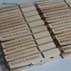 50 шт. Деревянные прищепки с гравировкой имени в качестве винтажного свадебного стола