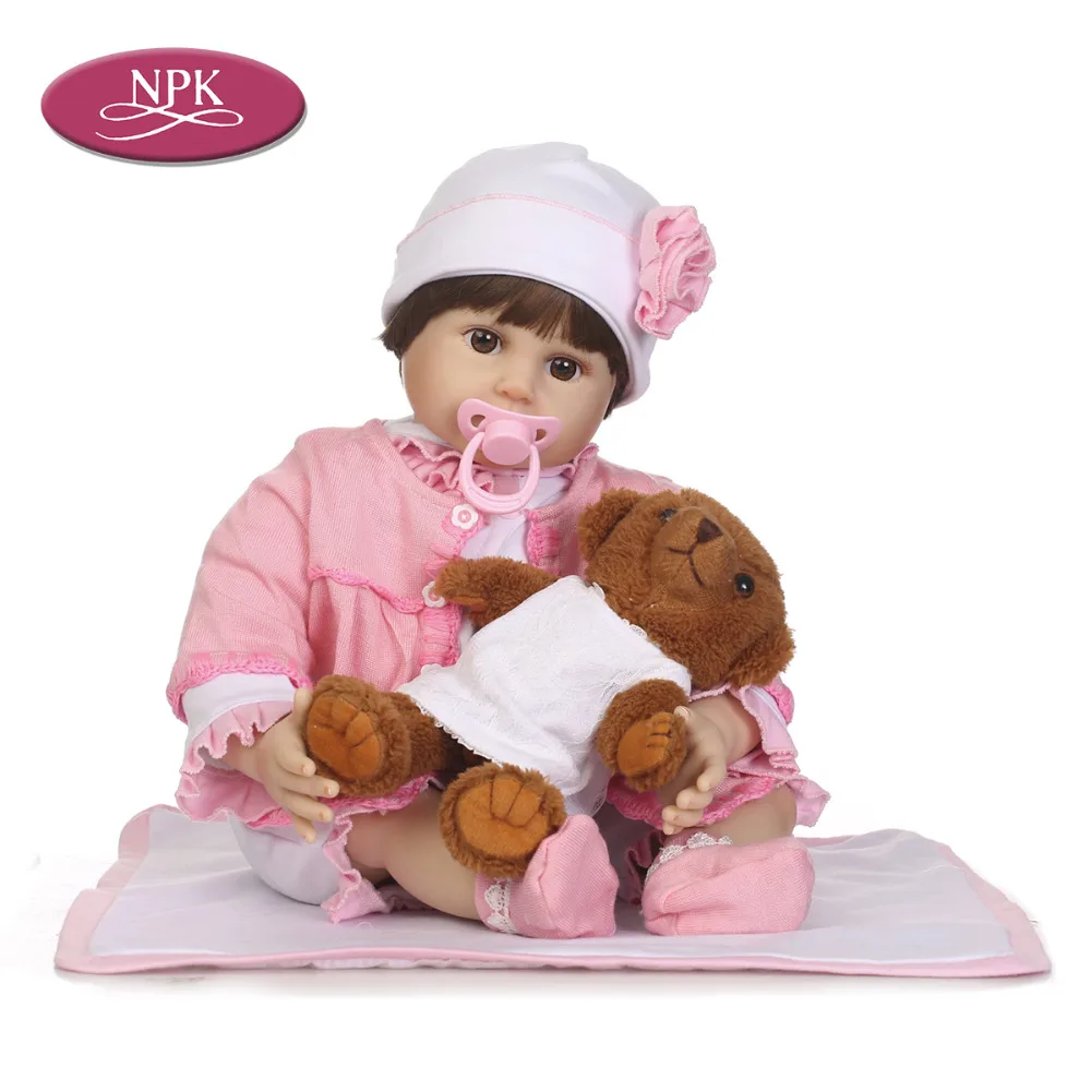 NPK 55 см Bebes силиконовая кукла для новорожденных девочек Реалистичная маленьких
