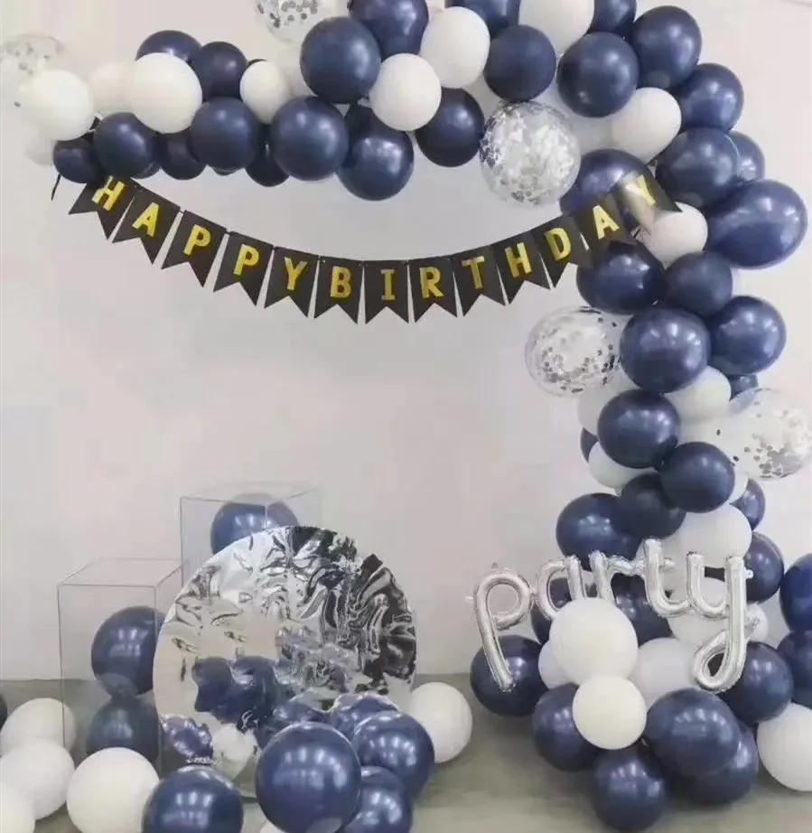 12-дюймовый светящийся воздушный шар с синими чернилами металлический золотой