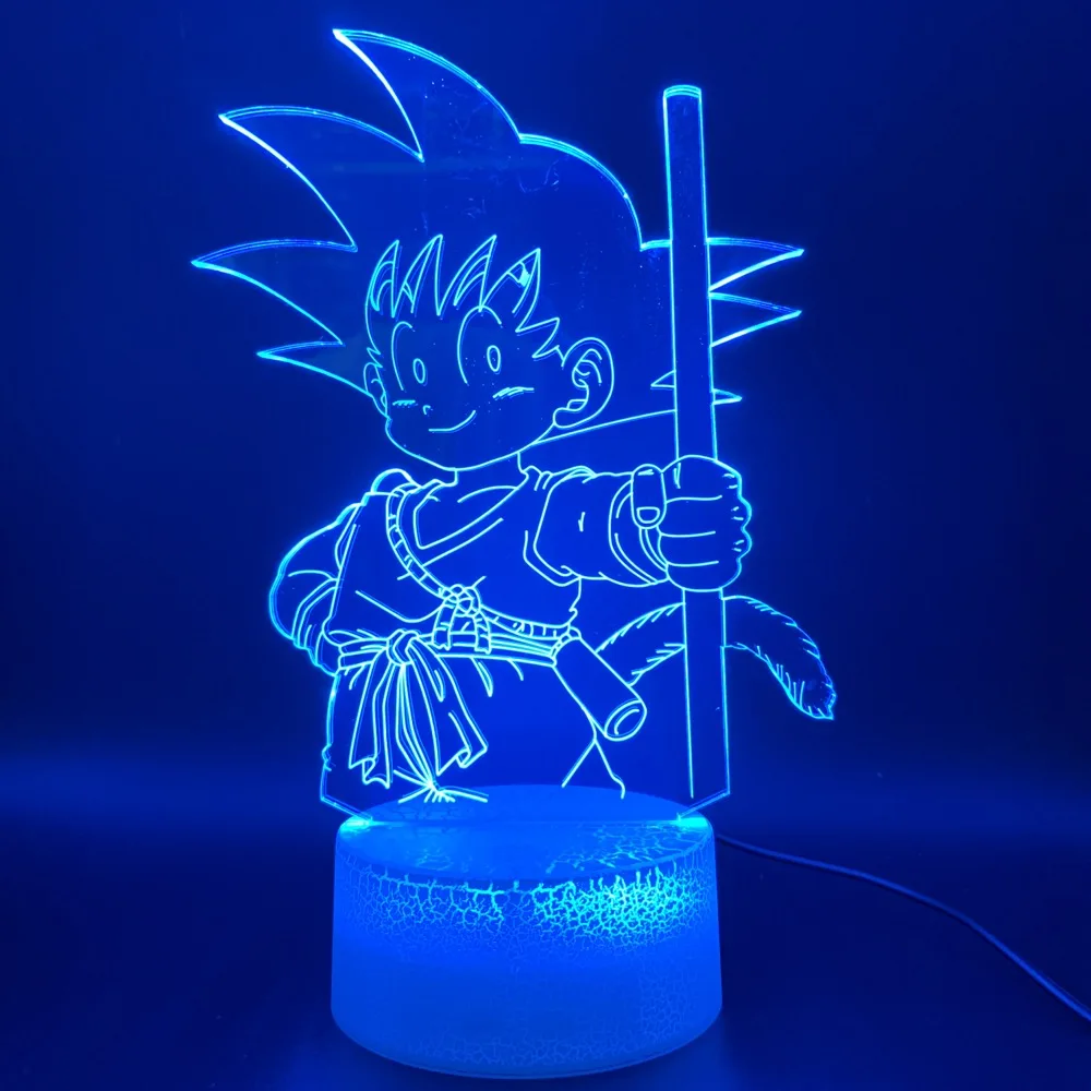 2 3D лампа Dragon Ball Z Goku фигурка Вегета ночник для детской спальни Декор Luminaria лучший подарок на день рождения для ребенка светодиодный ночник - Испускаемый цвет: 2